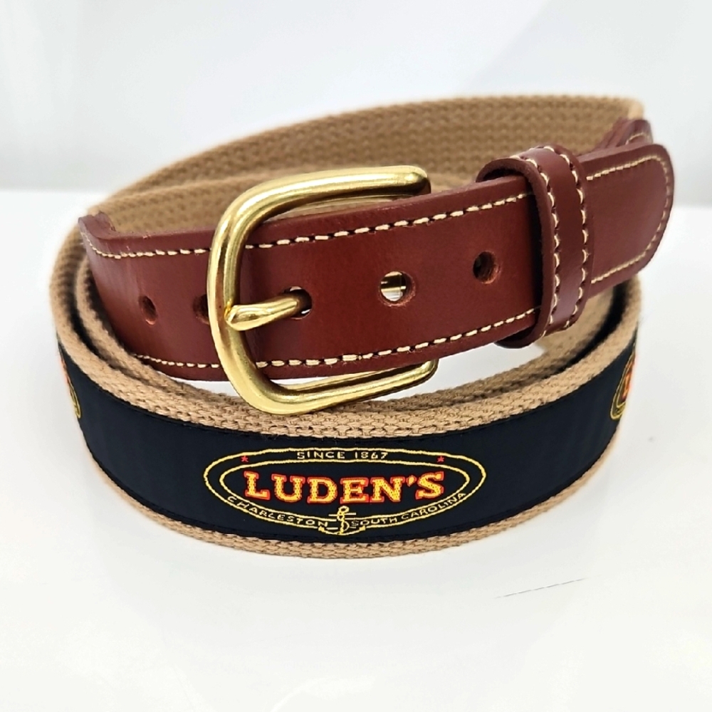 EUC Luden's Classic Ribbon Belt- Khaki